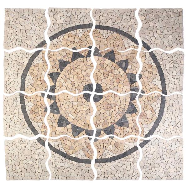 Grote foto vidaxl mosaic tiles zonnebloem patroon meerkleurig 120 x 120 cm marmer doe het zelf en verbouw tegels