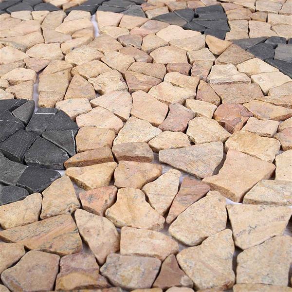 Grote foto vidaxl mosaic tiles zonnebloem patroon meerkleurig 120 x 120 cm marmer doe het zelf en verbouw tegels