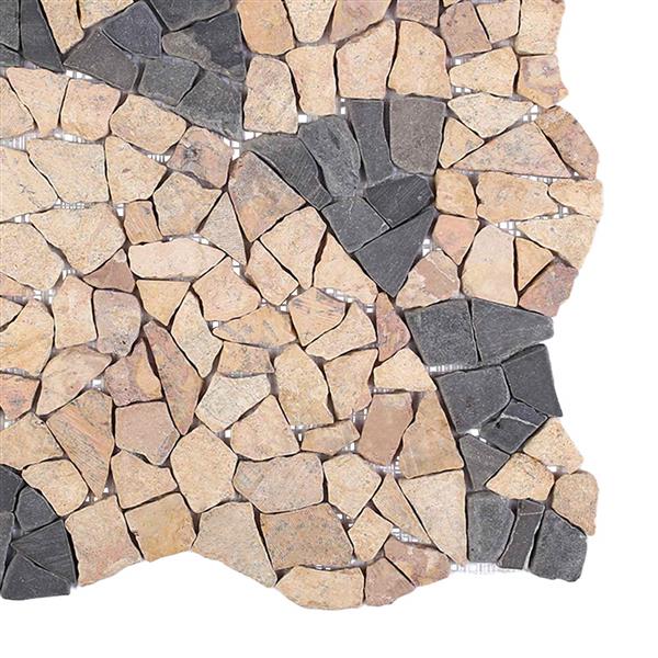 Grote foto vidaxl mosaic tiles zonnebloem patroon meerkleurig 120 x 120 cm marmer doe het zelf en verbouw tegels