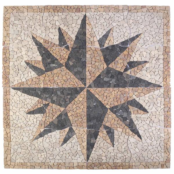 Grote foto vidaxl mosaic tiles wind pattern meerkleurig 120 x 120 cm marmer doe het zelf en verbouw tegels