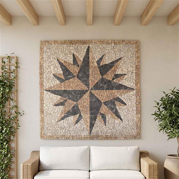 Grote foto vidaxl mosaic tiles wind pattern meerkleurig 120 x 120 cm marmer doe het zelf en verbouw tegels