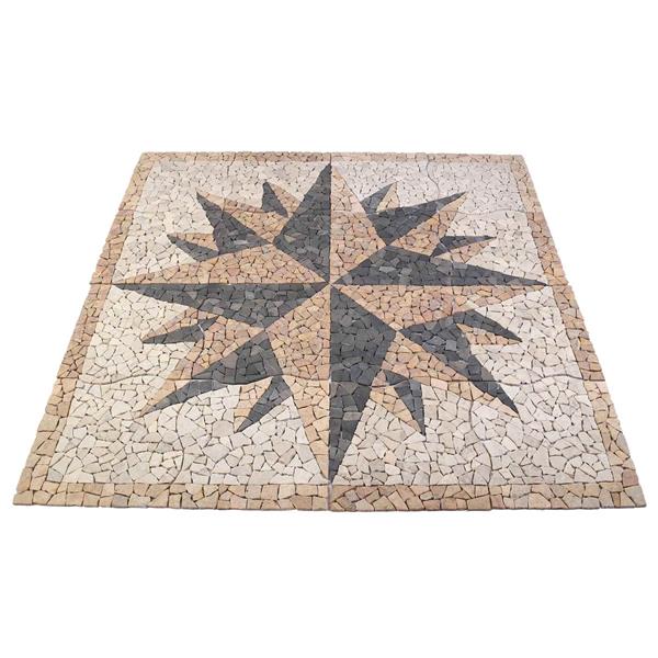 Grote foto vidaxl mosaic tiles wind pattern meerkleurig 120 x 120 cm marmer doe het zelf en verbouw tegels