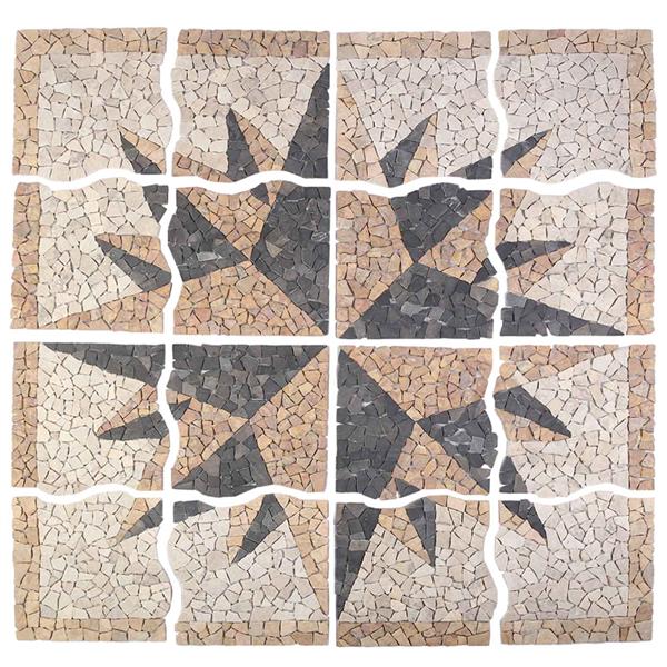Grote foto vidaxl mosaic tiles wind pattern meerkleurig 120 x 120 cm marmer doe het zelf en verbouw tegels