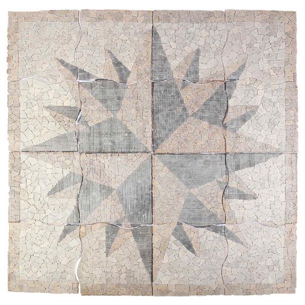 Grote foto vidaxl mosaic tiles wind pattern meerkleurig 120 x 120 cm marmer doe het zelf en verbouw tegels