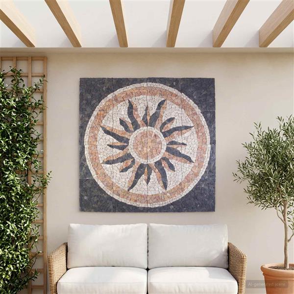 Grote foto vidaxl moza ektegels zonnepatroon veelkleurig 120 x 120 cm marmer doe het zelf en verbouw tegels
