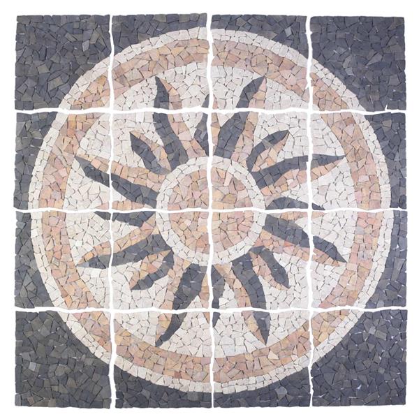 Grote foto vidaxl moza ektegels zonnepatroon veelkleurig 120 x 120 cm marmer doe het zelf en verbouw tegels