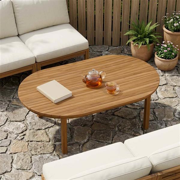 Grote foto vidaxl tafelblad 120 x 70 x 3 5 cm ovaal massief teakhout naturel antiek en kunst stoelen en banken