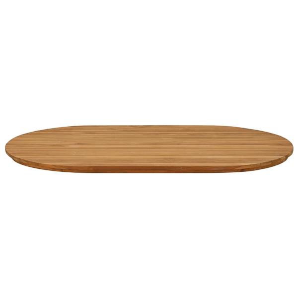 Grote foto vidaxl tafelblad 120 x 70 x 3 5 cm ovaal massief teakhout naturel antiek en kunst stoelen en banken