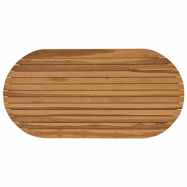 Grote foto vidaxl tafelblad 100 x 50 x 3 5 cm ovaal massief teakhout naturel antiek en kunst stoelen en banken