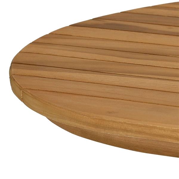 Grote foto vidaxl tafelblad 100 x 50 x 3 5 cm ovaal massief teakhout naturel antiek en kunst stoelen en banken
