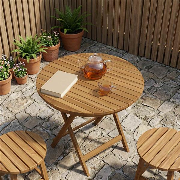Grote foto vidaxl tafelblad 60 x 3 5 rond massief teakhout naturel antiek en kunst stoelen en banken
