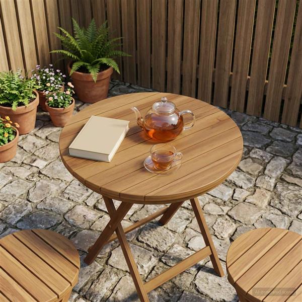 Grote foto vidaxl tafelblad 40 x 3 5 rond massief teakhout naturel antiek en kunst stoelen en banken