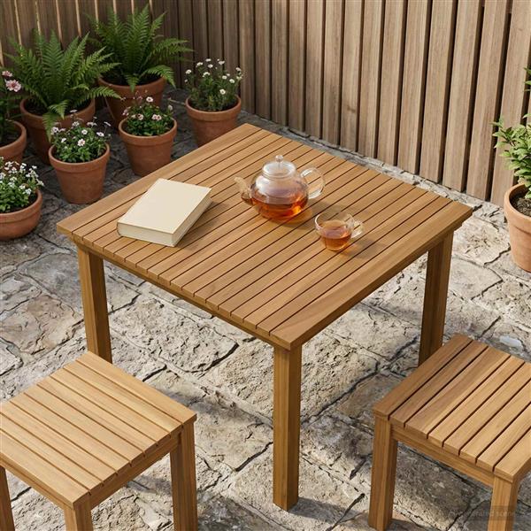Grote foto vidaxl tafelblad 70 x 70 x 3 5 cm vierkant massief teakhout naturel antiek en kunst stoelen en banken