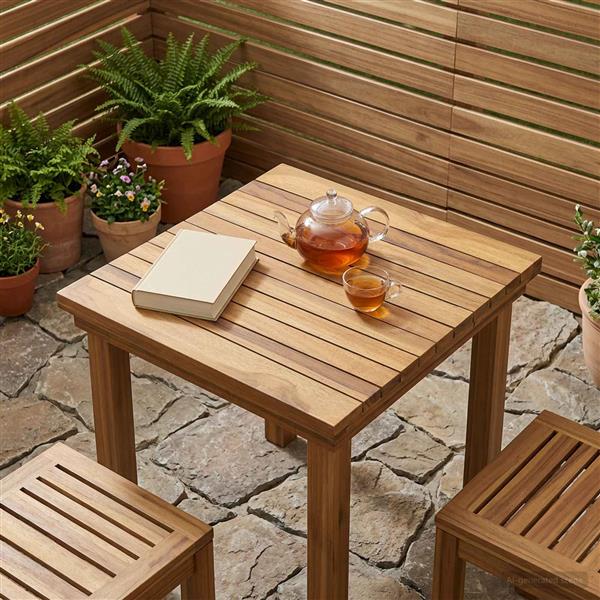 Grote foto vidaxl tafelblad 40 x 40 x 3 5 cm vierkant massief teakhout naturel antiek en kunst stoelen en banken