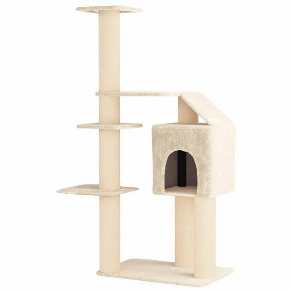 Grote foto vidaxl kattenboom met sisal krabpalen cr mekleurig 183 cm dieren en toebehoren katten accessoires