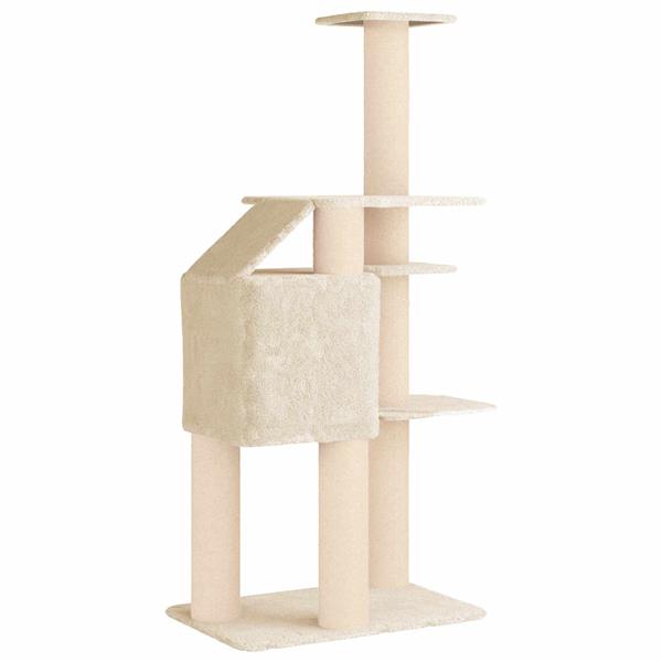 Grote foto vidaxl kattenboom met sisal krabpalen cr mekleurig 183 cm dieren en toebehoren katten accessoires