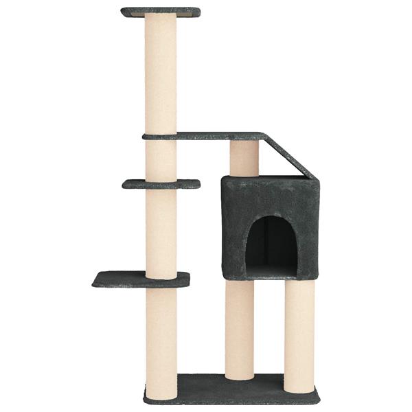 Grote foto vidaxl kattenboom met sisal krabpalen donkergrijs 183 cm dieren en toebehoren katten accessoires