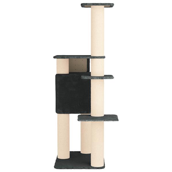 Grote foto vidaxl kattenboom met sisal krabpalen donkergrijs 183 cm dieren en toebehoren katten accessoires