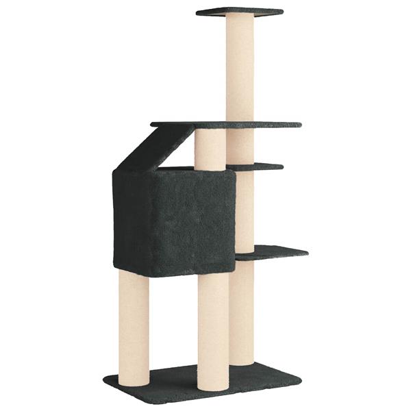 Grote foto vidaxl kattenboom met sisal krabpalen donkergrijs 183 cm dieren en toebehoren katten accessoires