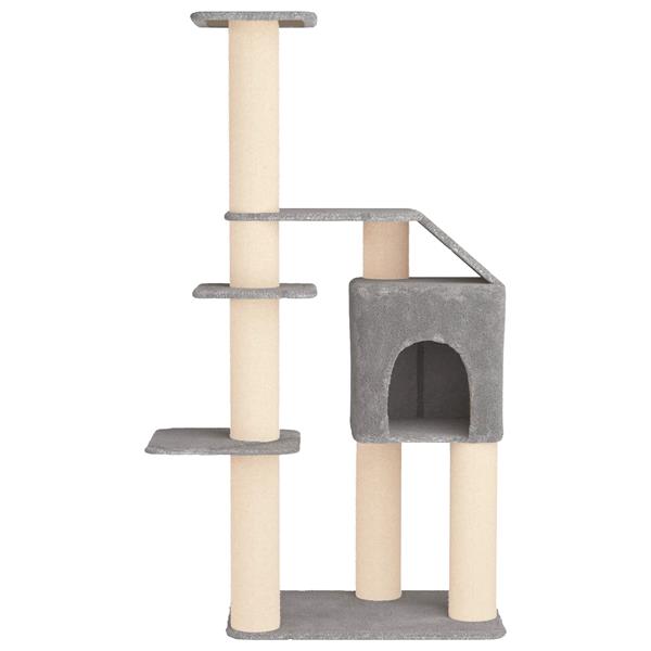 Grote foto vidaxl kattenboom met sisal krabpalen lichtgrijs 183 cm dieren en toebehoren katten accessoires