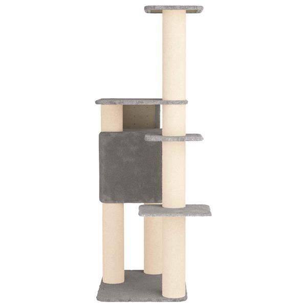 Grote foto vidaxl kattenboom met sisal krabpalen lichtgrijs 183 cm dieren en toebehoren katten accessoires