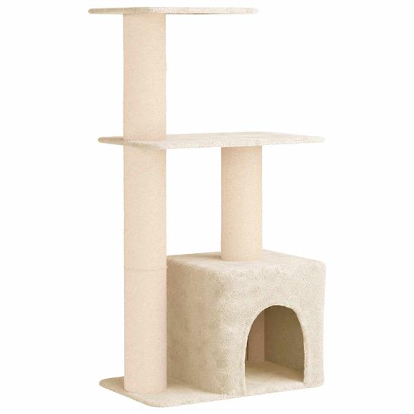 Grote foto vidaxl kattenboom met sisal krabpalen cr mekleurig 133 cm dieren en toebehoren katten accessoires