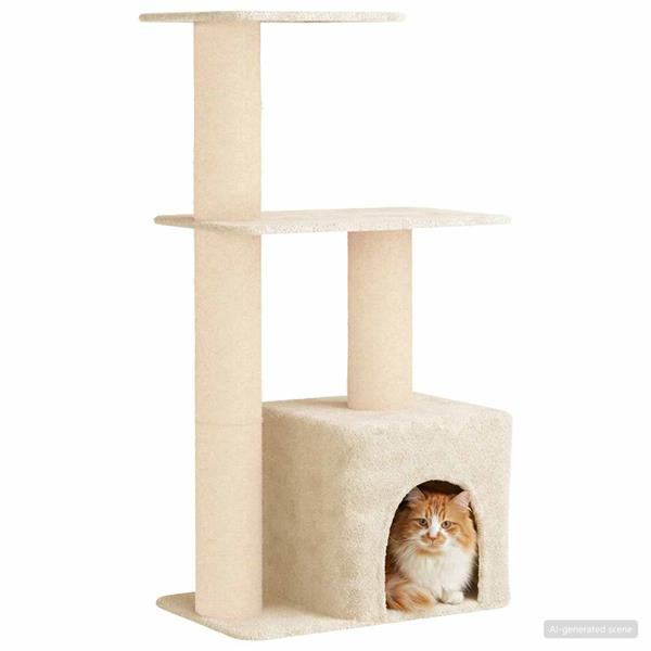 Grote foto vidaxl kattenboom met sisal krabpalen cr mekleurig 133 cm dieren en toebehoren katten accessoires