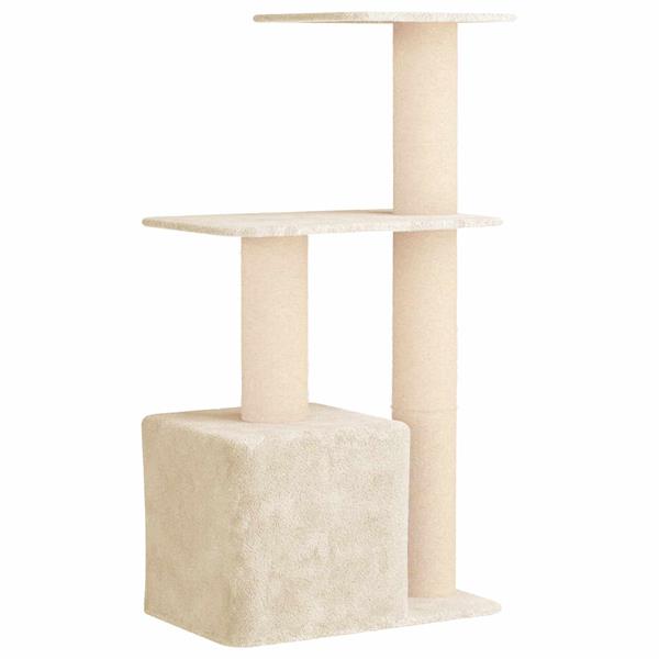 Grote foto vidaxl kattenboom met sisal krabpalen cr mekleurig 133 cm dieren en toebehoren katten accessoires