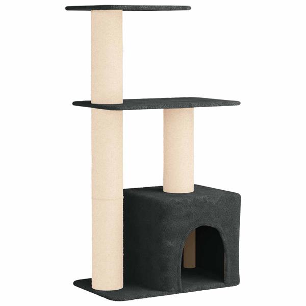 Grote foto vidaxl kattenboom met sisal krabpalen donkergrijs 133 cm dieren en toebehoren katten accessoires