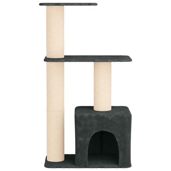Grote foto vidaxl kattenboom met sisal krabpalen donkergrijs 133 cm dieren en toebehoren katten accessoires