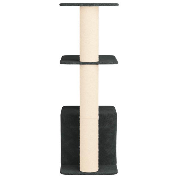 Grote foto vidaxl kattenboom met sisal krabpalen donkergrijs 133 cm dieren en toebehoren katten accessoires