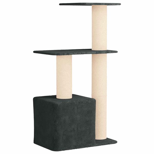 Grote foto vidaxl kattenboom met sisal krabpalen donkergrijs 133 cm dieren en toebehoren katten accessoires