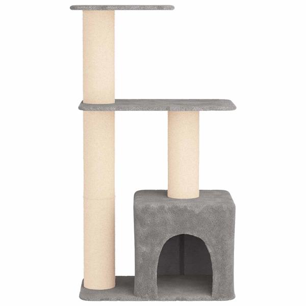 Grote foto vidaxl kattenboom met sisal krabpalen lichtgrijs 133 cm dieren en toebehoren katten accessoires