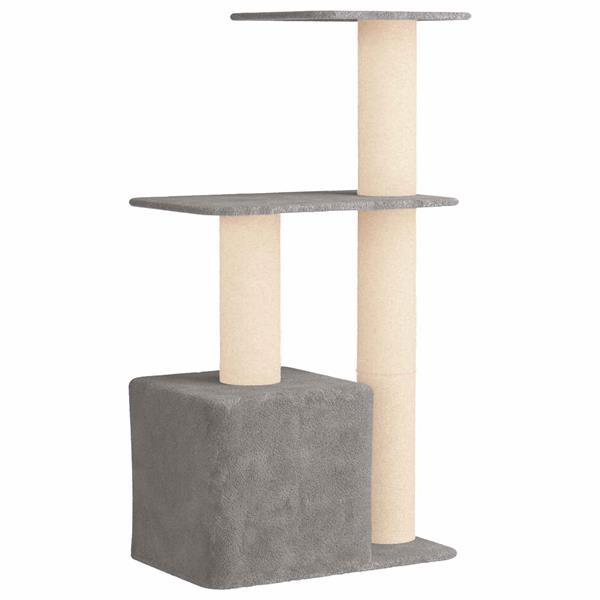 Grote foto vidaxl kattenboom met sisal krabpalen lichtgrijs 133 cm dieren en toebehoren katten accessoires