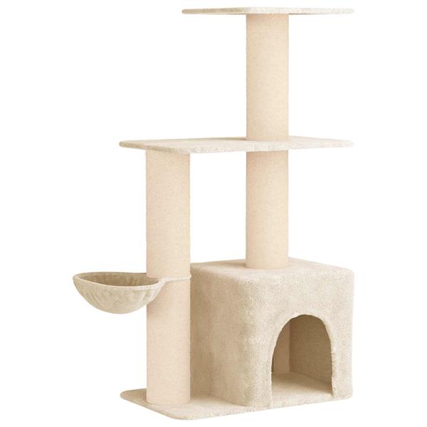 Grote foto vidaxl kattenboom met sisal krabpalen cr mekleurig 133 cm dieren en toebehoren katten accessoires