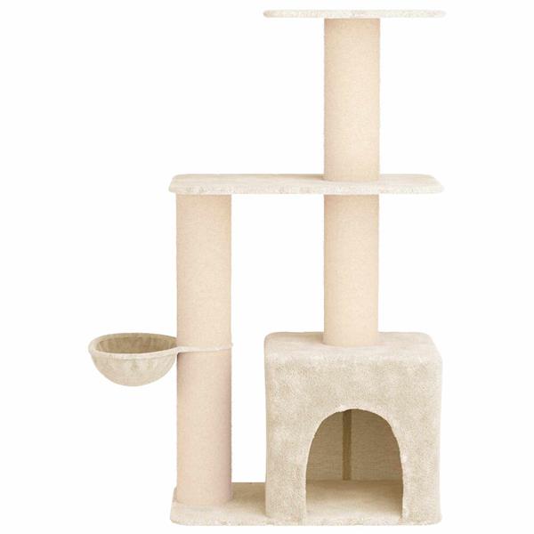 Grote foto vidaxl kattenboom met sisal krabpalen cr mekleurig 133 cm dieren en toebehoren katten accessoires