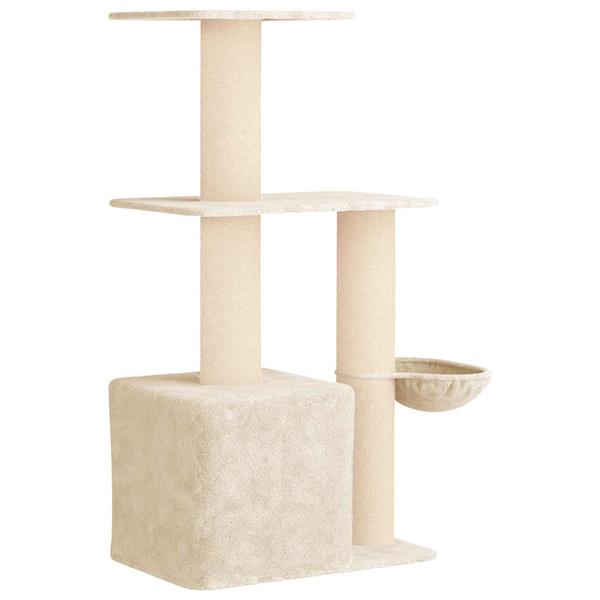 Grote foto vidaxl kattenboom met sisal krabpalen cr mekleurig 133 cm dieren en toebehoren katten accessoires