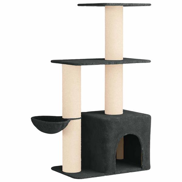Grote foto vidaxl kattenboom met sisal krabpalen donkergrijs 133 cm dieren en toebehoren katten accessoires