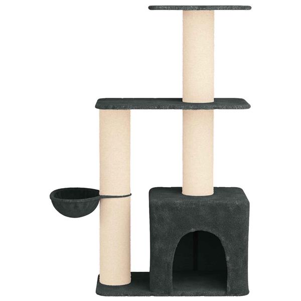 Grote foto vidaxl kattenboom met sisal krabpalen donkergrijs 133 cm dieren en toebehoren katten accessoires