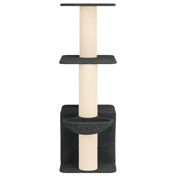 Grote foto vidaxl kattenboom met sisal krabpalen donkergrijs 133 cm dieren en toebehoren katten accessoires