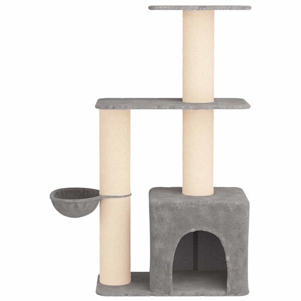 Grote foto vidaxl kattenboom met sisal krabpalen lichtgrijs 133 cm dieren en toebehoren katten accessoires