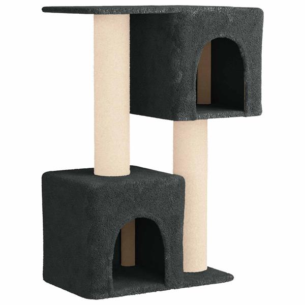Grote foto vidaxl kattenboom met sisal krabpalen donkergrijs 114 cm dieren en toebehoren katten accessoires