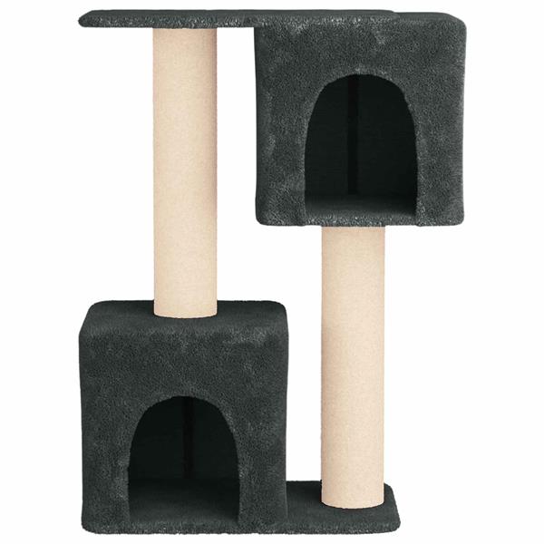 Grote foto vidaxl kattenboom met sisal krabpalen donkergrijs 114 cm dieren en toebehoren katten accessoires