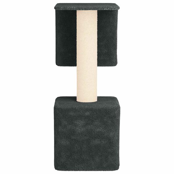 Grote foto vidaxl kattenboom met sisal krabpalen donkergrijs 114 cm dieren en toebehoren katten accessoires