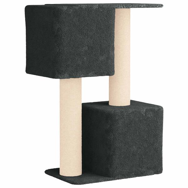 Grote foto vidaxl kattenboom met sisal krabpalen donkergrijs 114 cm dieren en toebehoren katten accessoires