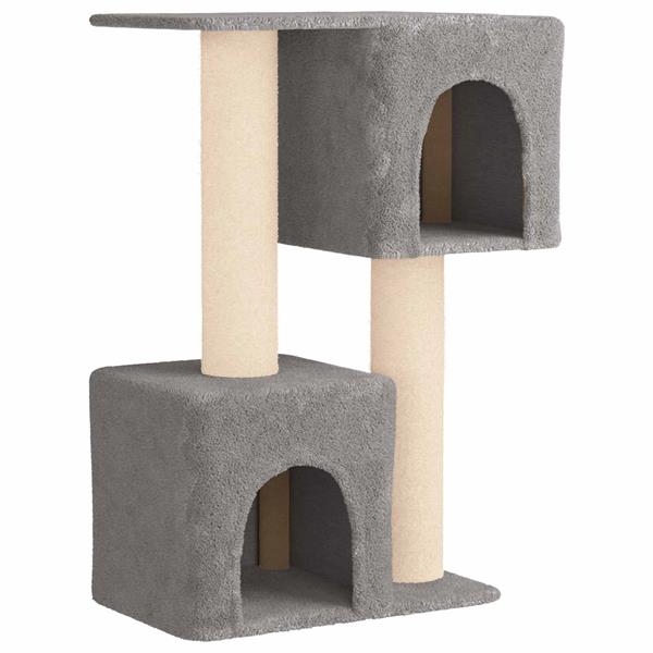 Grote foto vidaxl kattenboom met sisal krabpalen lichtgrijs 114 cm dieren en toebehoren katten accessoires