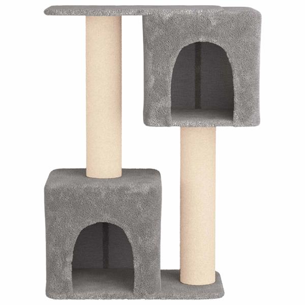 Grote foto vidaxl kattenboom met sisal krabpalen lichtgrijs 114 cm dieren en toebehoren katten accessoires