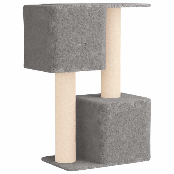 Grote foto vidaxl kattenboom met sisal krabpalen lichtgrijs 114 cm dieren en toebehoren katten accessoires