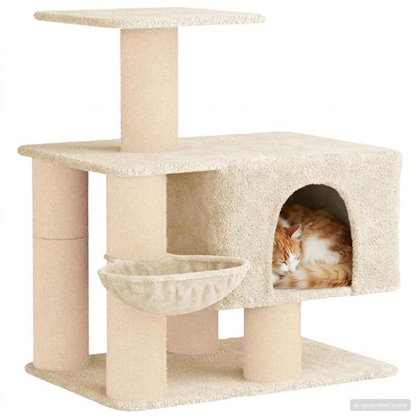 Grote foto vidaxl kattenboom met sisal krabpalen cr mekleurig 96 cm dieren en toebehoren katten accessoires