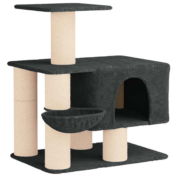 Grote foto vidaxl kattenboom met sisal krabpalen donkergrijs 96 cm dieren en toebehoren katten accessoires